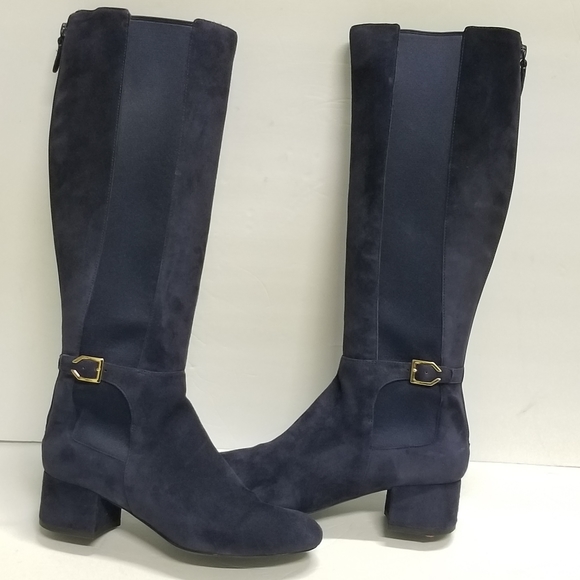 Cole Haan Grandos Avani Stretch Boot Marine Blue Suede - Picture 13 of 16